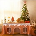 thumbnail image 4 of Christmas Gingerbread Playhouse Tablecloth – 5x6 Ft Large Festive Xmas Table Tent & Table Cover for Indoor & Outdoor Holiday Gatherings, Winter Parties, Family Celebrations, Birthday Party Supplies, 4 of 6
