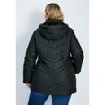 thumbnail image 2 of Avenue Women's Plus Size Triple Chevron Hooded Puffer Jacket, 2 of 2