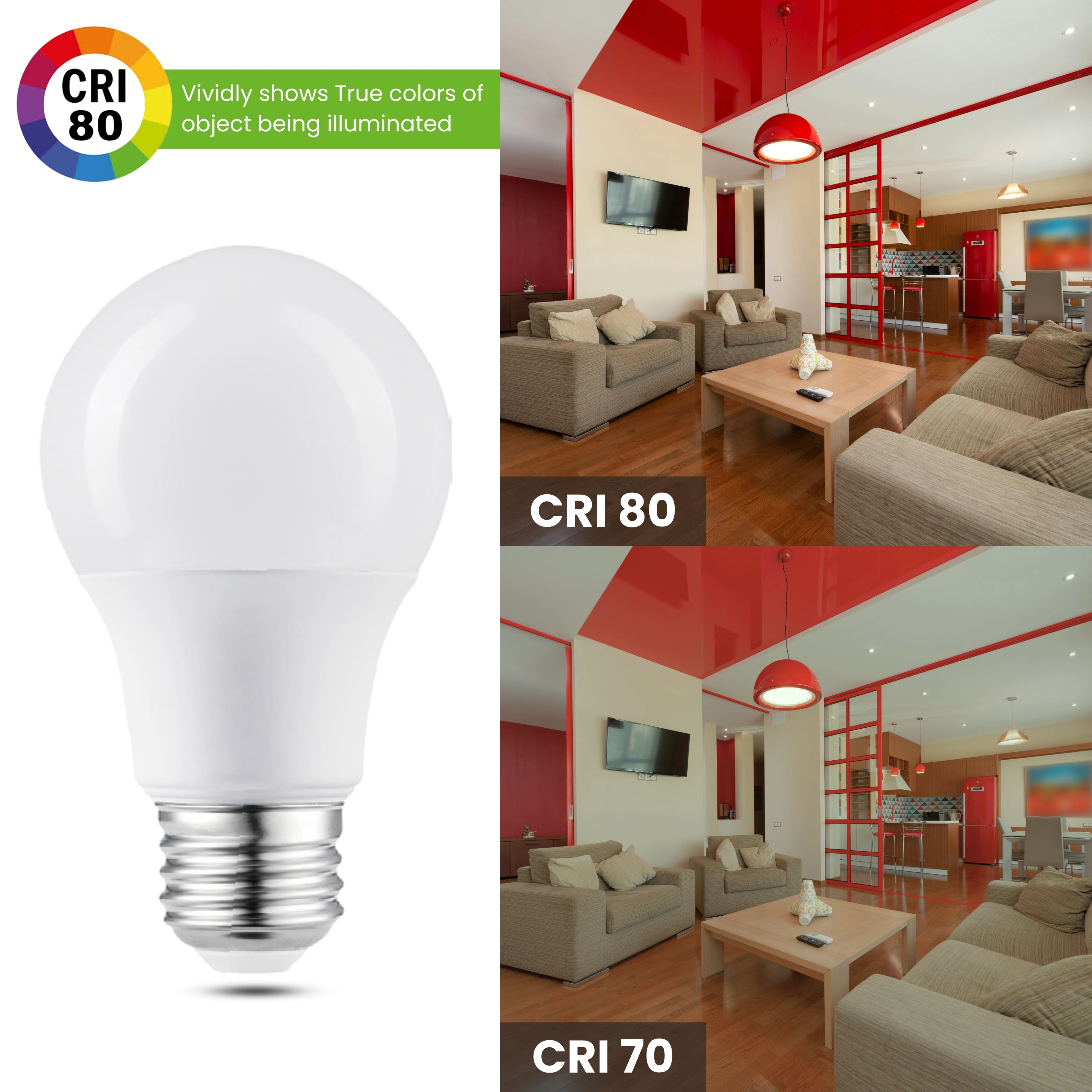 GREENLIGHTDEPOT LED incandescent Bulb - A19 - 60 Watt Equivalent - E26 - Dimmable (2700K) (96 Pack)