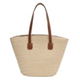 thumbnail image 1 of Bolso De Hombro Bolso de playa de verano tejido a mano tejido de gran capacidad Casual Simple para el trabajo, 1 of 8