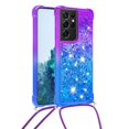 thumbnail image 2 of Funda para Samsung Galaxy S21 Ultra 5G Brillantina Líquida Divertida Reluciente y con Cristales en Movimiento Cuerpo Cruzado con Cordón Ajustable, 2 of 5
