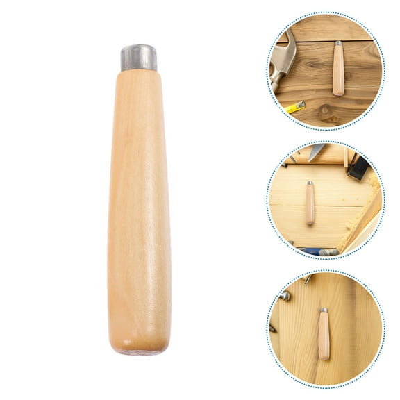 Raindrops Wooden Handle Replacement for Woodworking Tools Ergonomic Comfortable Grip Light Yellow Wood 4 Pieces