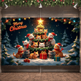 thumbnail image 5 of Themed Christmas Banner Santa Hat Design Xmas Party Display Christmas Tree Element Star Decor Holiday Backdrop for Christmas Party Xmas Celebration Holiday Decoration, 5 of 9