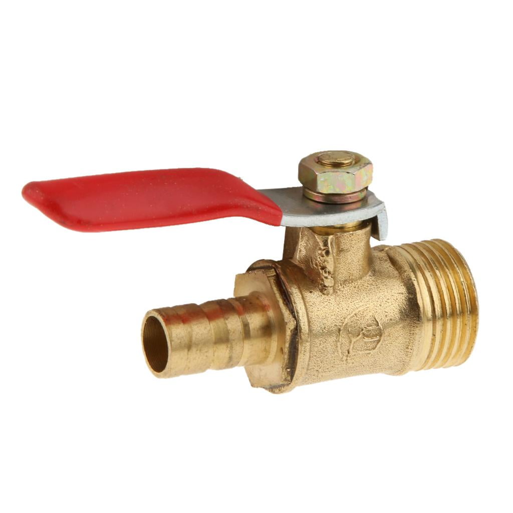 3/8" PT Male Threaded to 8mm Hose Barbed Connector Ball Control Valve 