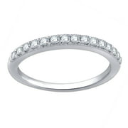 Arista 1/4 Ct Round Diamond Women's Wedding Band in 10K White Gold (I-J, I2-I3)
