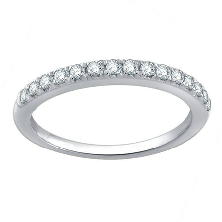 Arista 1/4 Ct Round Diamond Women's Wedding Band in 10K White Gold (I-J, I2-I3)