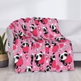 thumbnail image 3 of Yiaed Panda Heart Valentine Print Blanket Throw Blanket Soft Cozy Flannel Blanket for Home Bed Sofa Couch Chair-50"x40", 3 of 6