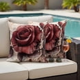 thumbnail image 5 of Spring Flowers Pillow Covers 2 Pack Retro Rose Pillowcase Waterproof Outdoor Throw Pillow Cover for Patio Garden Square Cushion 26”x26”, 5 of 9
