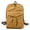 Khaki, variant on Retro Water Resistant Waxed Canvas & Leather Backpack, Large Capacity Outdoor Travel Rucksack with Breathable Back Panel, Fits 14" Laptop