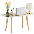 thumbnail image 2 of Coffee Table, Rectangle Modern Tea Table, Living Room Center Display Coffee Table for Solid Legs, Wood Grain, Easy Assembly, 2 of 8