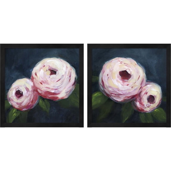 Great Art Now Ethereal Blooms by Grace Popp, 2 Piece Framed Art Set Each 13"W x 13"H