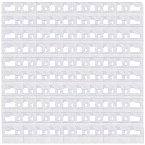 100 Pieces Clear Hooks Stick Slot Hole Hanging Tabs for Store Displays and Household Use Kitchen Wall Hooks