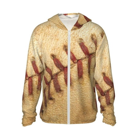 Sigee Vintage Baseball Print UPF50+ Men s Sun Protection Hoodie Shirt SPF UV Shirt Long Sleeve Fishing Outdoor Lightweight S-3XL