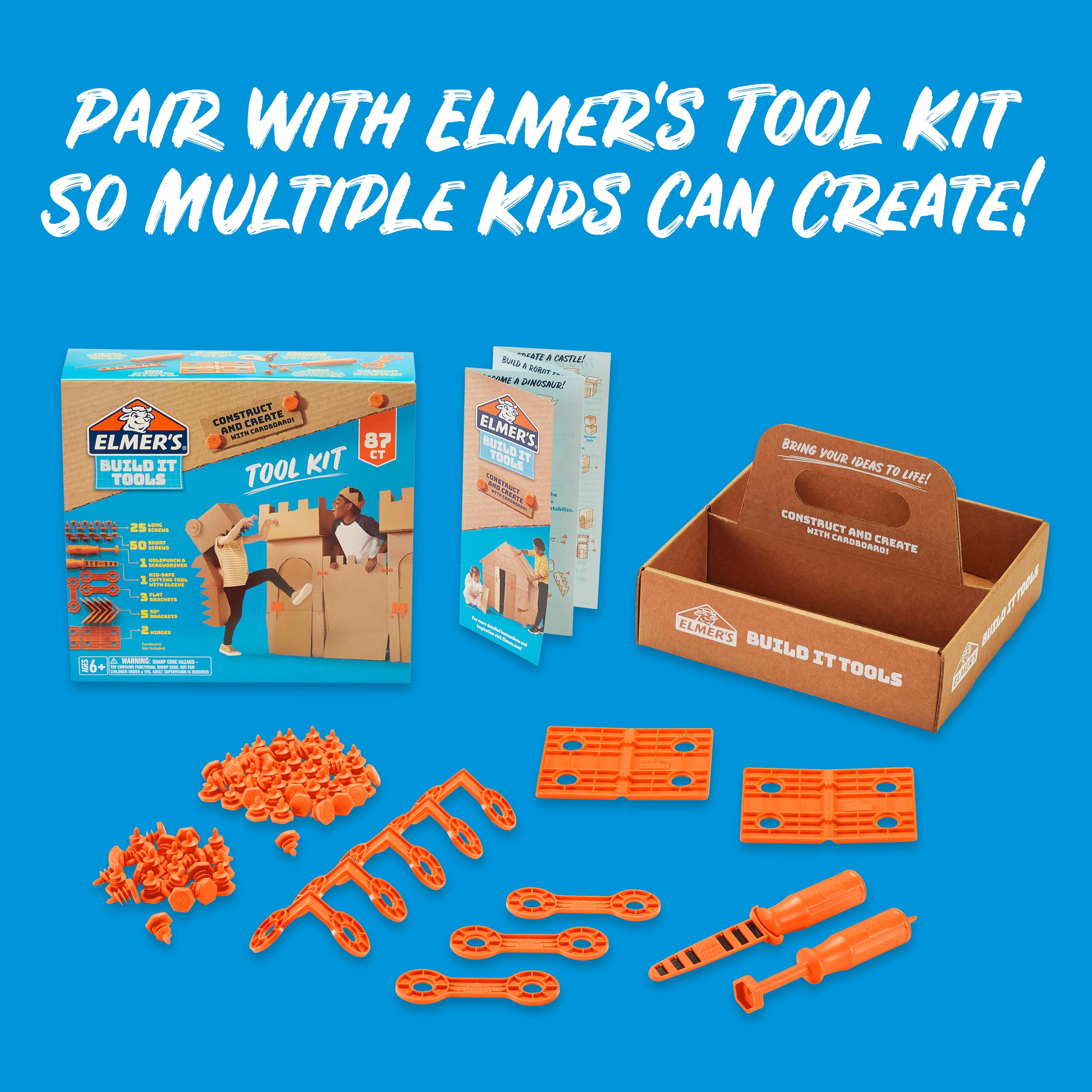 Elmer's Build It Tools, Screw Set for Cardboard Creations, 50 Count 