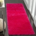 thumbnail image 3 of SAFAVIEH Laguna Neven Plush Solid Shag Runner Rug, Fuchsia, 2'3" x 8', 3 of 8