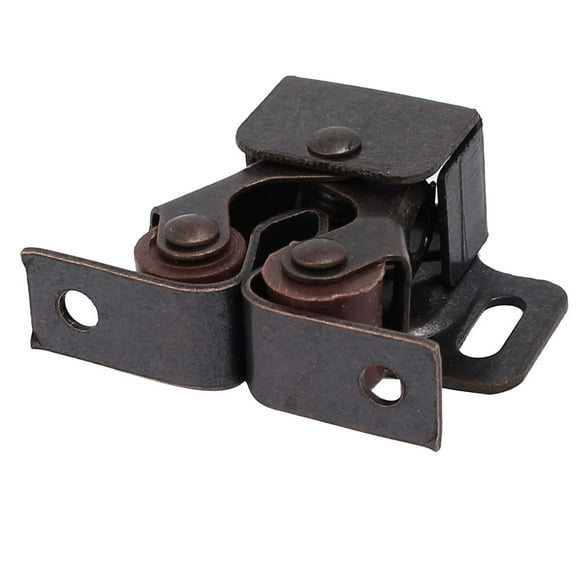 Unique Bargains Cupboard Closet Furniture Metal Double Ball Roller Catch Latch Brown