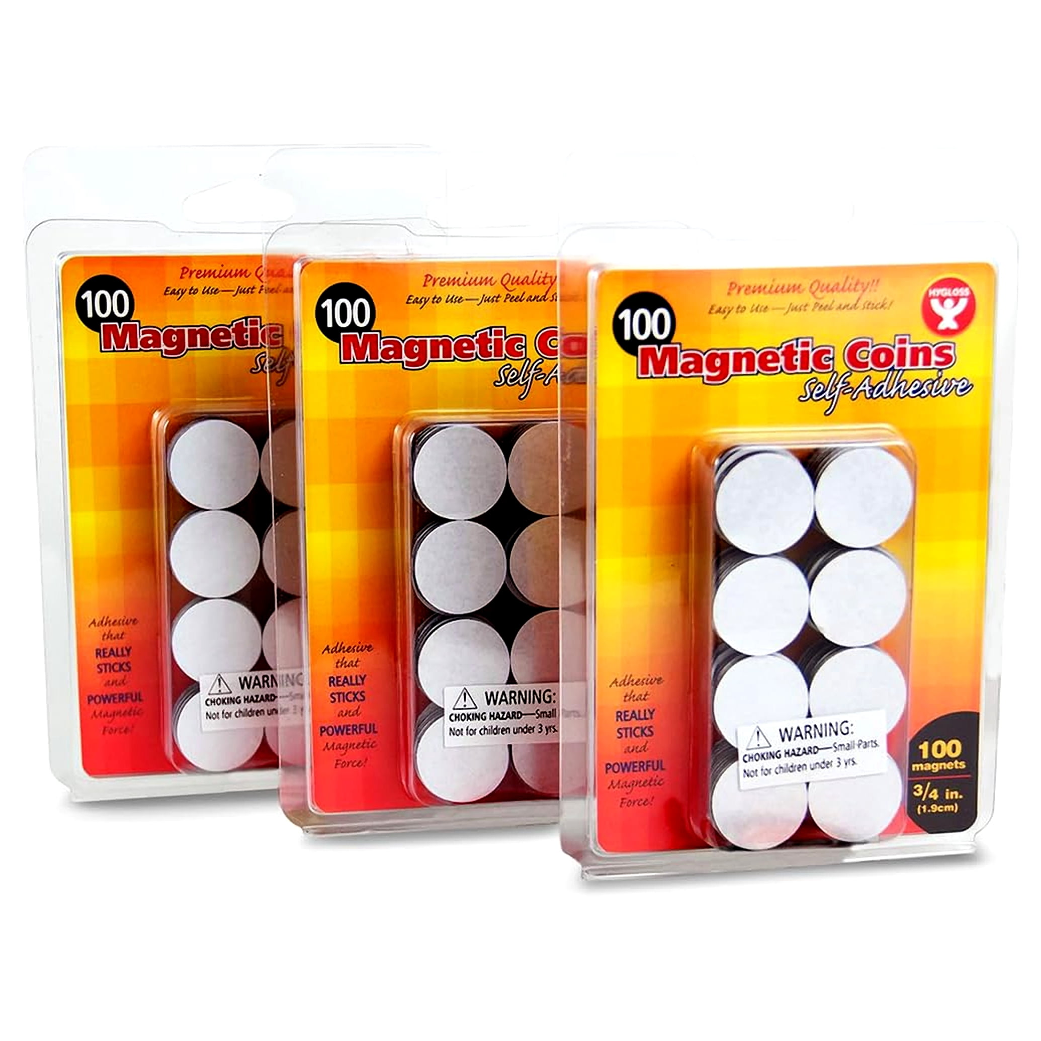 Hygloss 3/4-Inch Round Self-Adhesive Magnets – Black Magnetic Coins