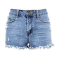 thumbnail image 2 of Mefallenssiah Women'S Mid Shorts Frayed Hem Ripped Jean Shorts, 2 of 6