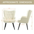 thumbnail image 6 of Furniliving Tufted Button Wingback Chair Upholstered Sherpa Accent Chair with Wide Arm Modern Leisure Club Chair, Lvory white, 6 of 11