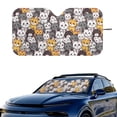 thumbnail image 2 of Xixirimido Car Windshield Sun Shade Sun Visor for Front Window Sunshade Block UV Rays Universal Fit Truck SUV Van Auto Accessories, Cute Cartoon Cats, 2 of 8