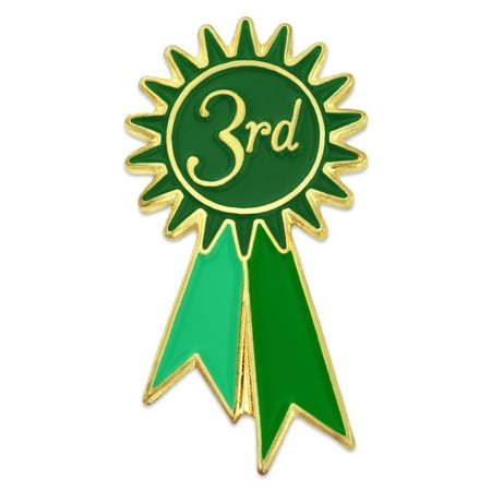 PinMart's 3rd Place Prize Green Ribbon Enamel Lapel (Best Place To Get Enamel Pins Made)