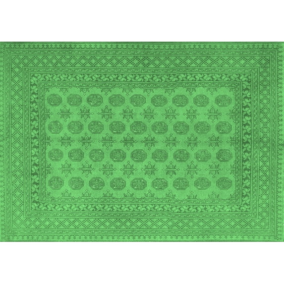 Ahgly Company Indoor Rectangle Persian Emerald Green Traditional Area Rugs, 7' x 10'