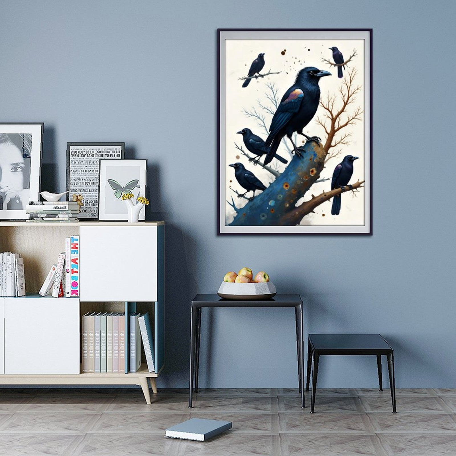 Diamond Art Kits for Adults - Modern Realistic Crow Print No.68 5D Frameless Dimond Painting Kit for Adults Beginner, Round Diamond Kits for Home Wall Decor, Gift for Women