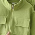 thumbnail image 5 of Toddler Baby Girl 2Pcs Outfits 12 18 24 Months 2T 3T 4T 5T 6T Zipper Jacket Tops + Drawstring Pants Set Fall Winter Clothes Toddler Girl Outfit For Green Size 4-5 Years, 5 of 5