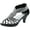 Black, variant on Delicacy Womens Angel-37 Strappy Rhinestone Dress Sandal Low Heel Shoes