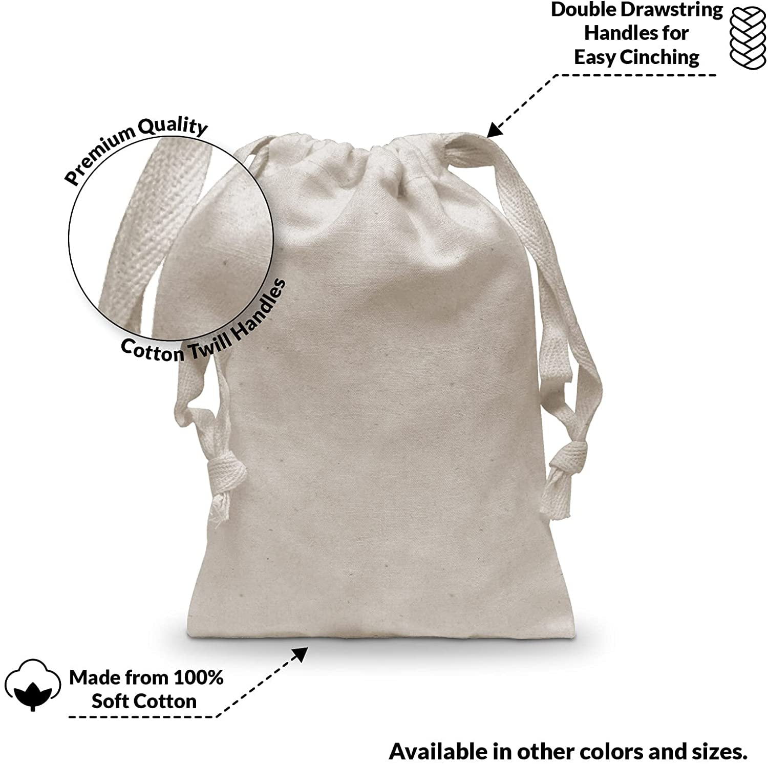 Cotton Twill Drawstring Pouch Multi-purpose Organized Bag Party gift Bag Prin  E 