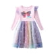 thumbnail image 1 of Odeerbi Vestido de Tul Con Lentejuelas Arco Iris Para Niñas Mariposa Imprimir Sparkly Vestido Niños Color Sólido Malla Vestido de Manga Larga, 1 of 9