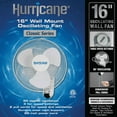 thumbnail image 6 of Hurricane Classic 16 Inch 90 Degree Oscillating Wall Mounted Fan, White, 6 of 12