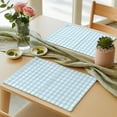 thumbnail image 6 of Aqua Blue Green Placemats for Dinning Table Set of 4, Checkered Plaid Gingham Lattice Trellis Burlap Kitchen Place Mats Waterproof Cloth Table Mats, Indoor Outdoor Placemats Easy Clean Dinner Decor, 6 of 8