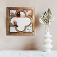 thumbnail image 5 of Wooden Décor Square Wall Mirror, 18in Farmhouse Wall Mirror Decorative, Window Panel Farmhouse Decor for Living Room/Bedroom, Entryway Decor, Fireplace Decor, Geometric Decor, 5 of 6