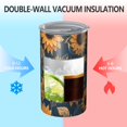 thumbnail image 2 of 20oz Coffee Tumblers Blue Sunflower Golden Leaf Pattern Stainless Steel Vacuum Insulated Travel Tumbler Coffee Cups Mug with Lid and Straw with Cleaning Brush for Cold & Hot Drinks, 2 of 5