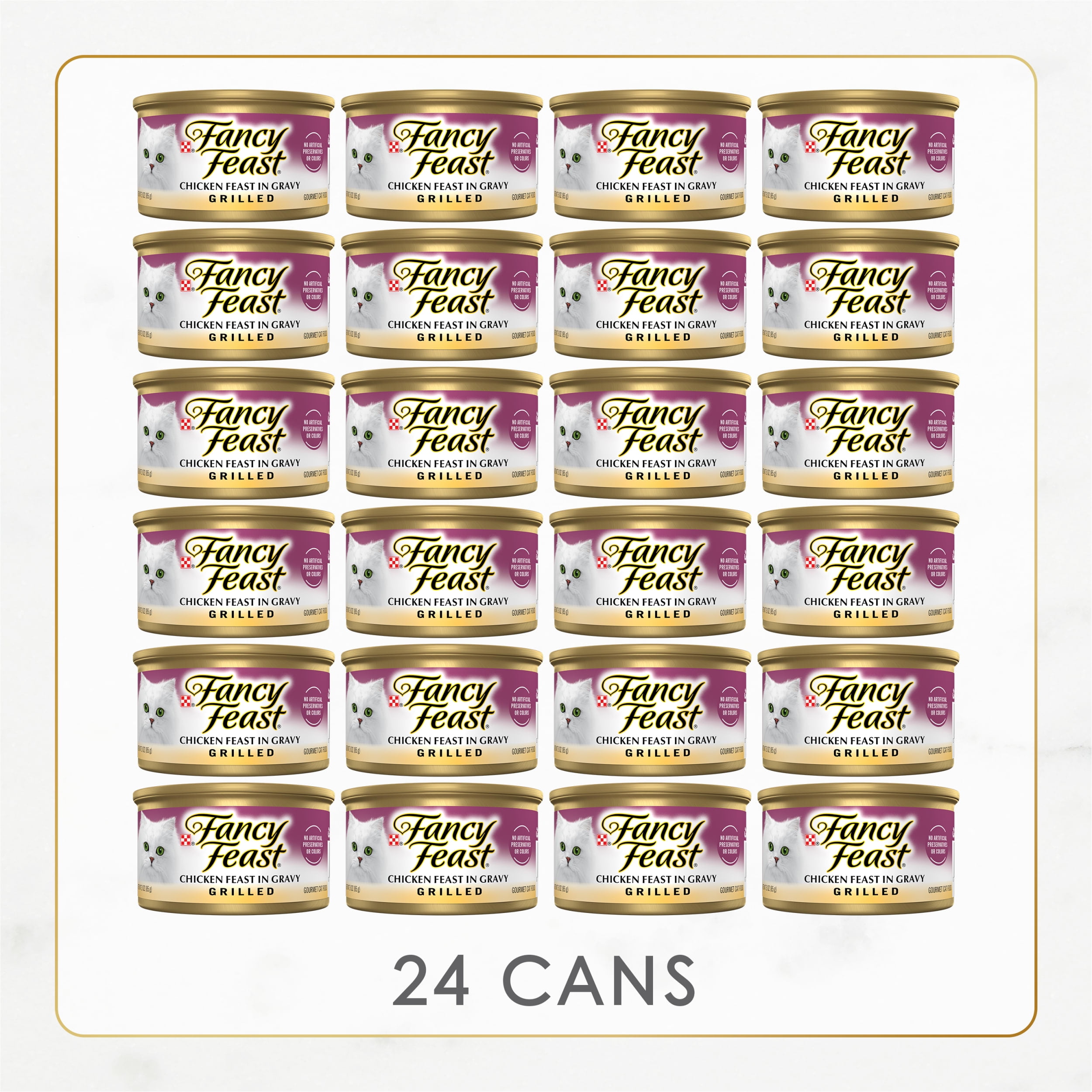 (2 pack) Purina Fancy Feast Grilled Kitten Food, Wet Cat Food, Chicken Feast in Gravy, 3 oz Can, 24 Pack