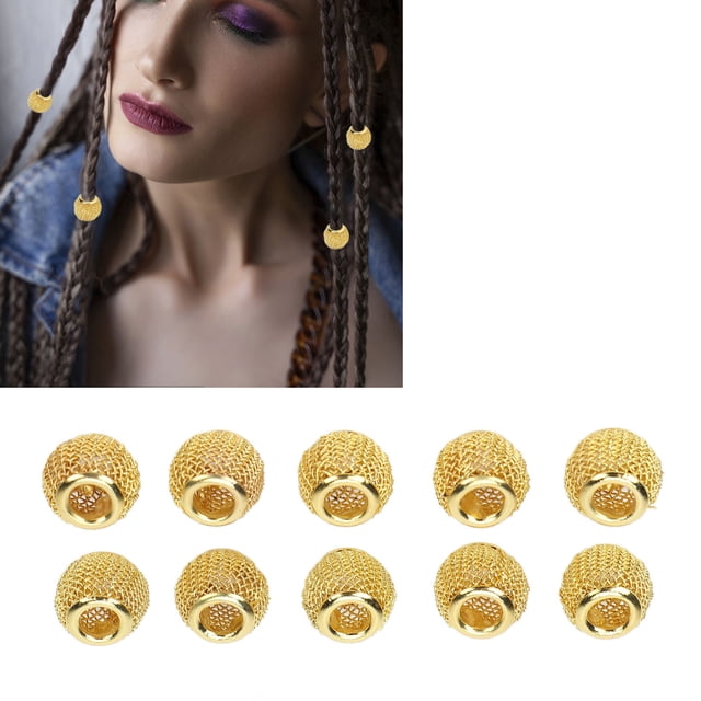 Cuentas de Barba Hueca, Aros de Barba Vintage de Metal Resistente Para Cabello para Trenzas para extensiones