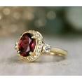 thumbnail image 2 of 2.50CT Oval Cut Simulated Red Garnet Women's Engagement Gift Ring 14K Yellow Gold Plated, 2 of 5
