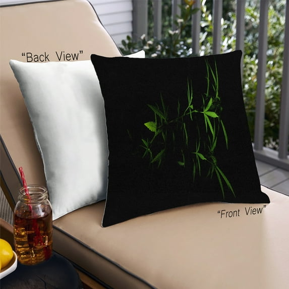 Ahgly Company Plants Marijuana Outdoor Throw Pillow, 18 inch by 18 inch