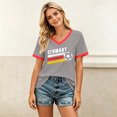 thumbnail image 5 of Women's Football Graphic T-Shirt, Women's V-Neck Short Sleeve Letter Print T-Shirt for Casual Summer for Soccer Tournament 2026 Gray Size: 2XL, 5 of 5