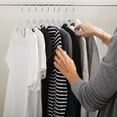 thumbnail image 3 of Simplify Slim Velvet Plastic Clothes Hangers, 25 Count, White, 3 of 8