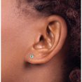 thumbnail image 3 of 14K Yellow Gold 3mm December/Blue Topaz Post Earrings (3 X 3) Made In India xbe48, 3 of 5