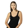 thumbnail image 5 of Camisole for Women, 100% Cotton, Airy Soft Comfy Lace Cami Tank Tops Undershirt (Black/Lace Strap, XXX-Large), 5 of 6