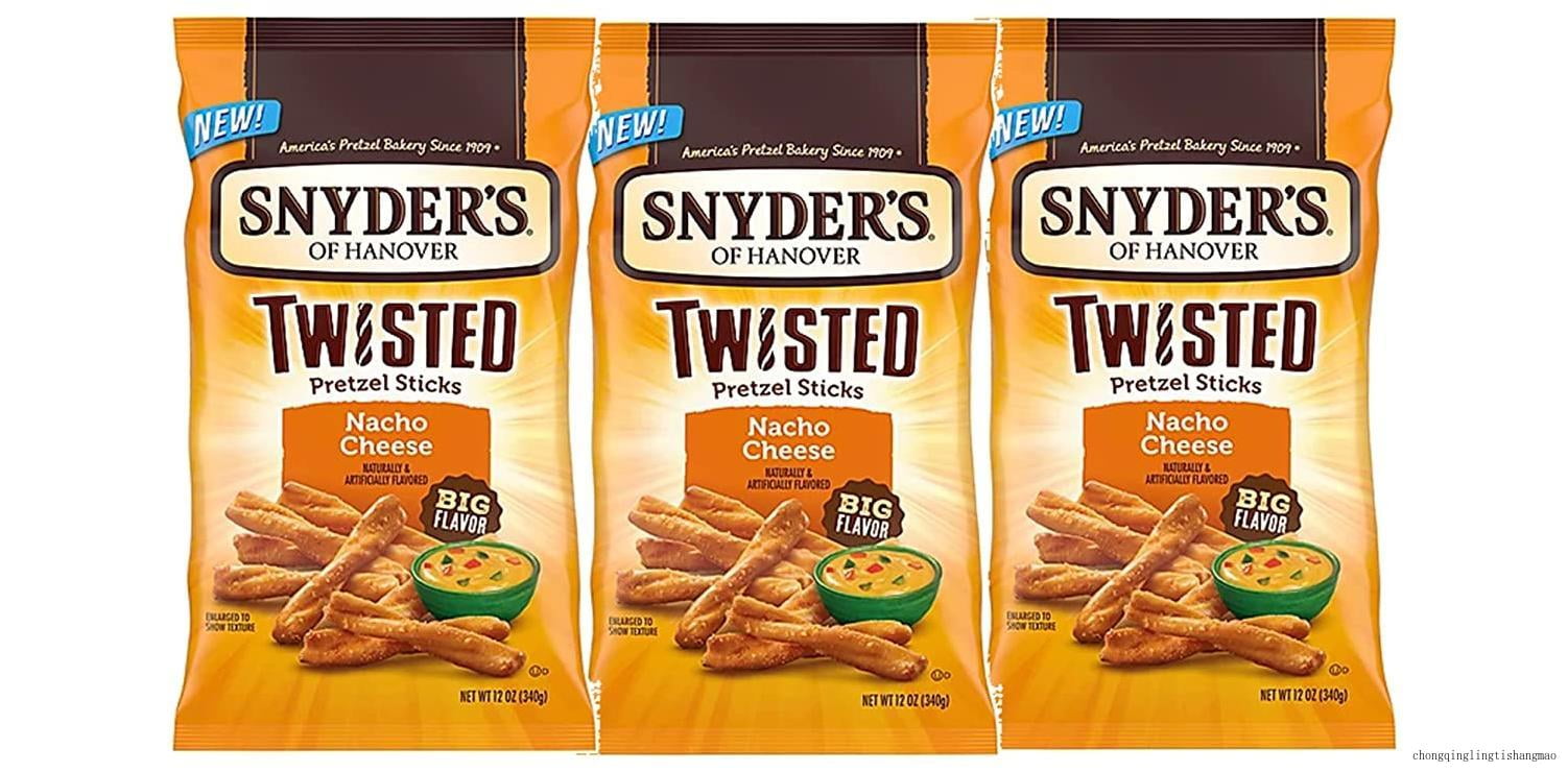 nacho cheese twisted pretzel sticks, sharing size bags (3 bags