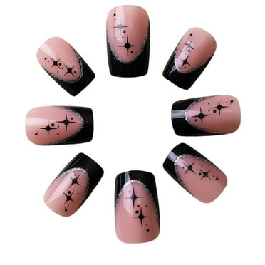 RAGUPEL False Nails, Sequins, Heart Design, Press-On Nails