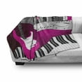 thumbnail image 3 of Music Soft Flannel Fleece Throw Blanket, Bass Guitar Keyboard Urban Rock Backdrop Rhythm of City Illustration, Cozy Plush for Indoor and Outdoor Use, 70" x 90", Hot Pink Pale Grey Black, by Ambesonne, 3 of 6