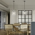 thumbnail image 6 of Warehouse of Tiffany Daelan 1 Light Clear Dimpled Glass Single Light Matte Black Pendant Light, 6 of 6