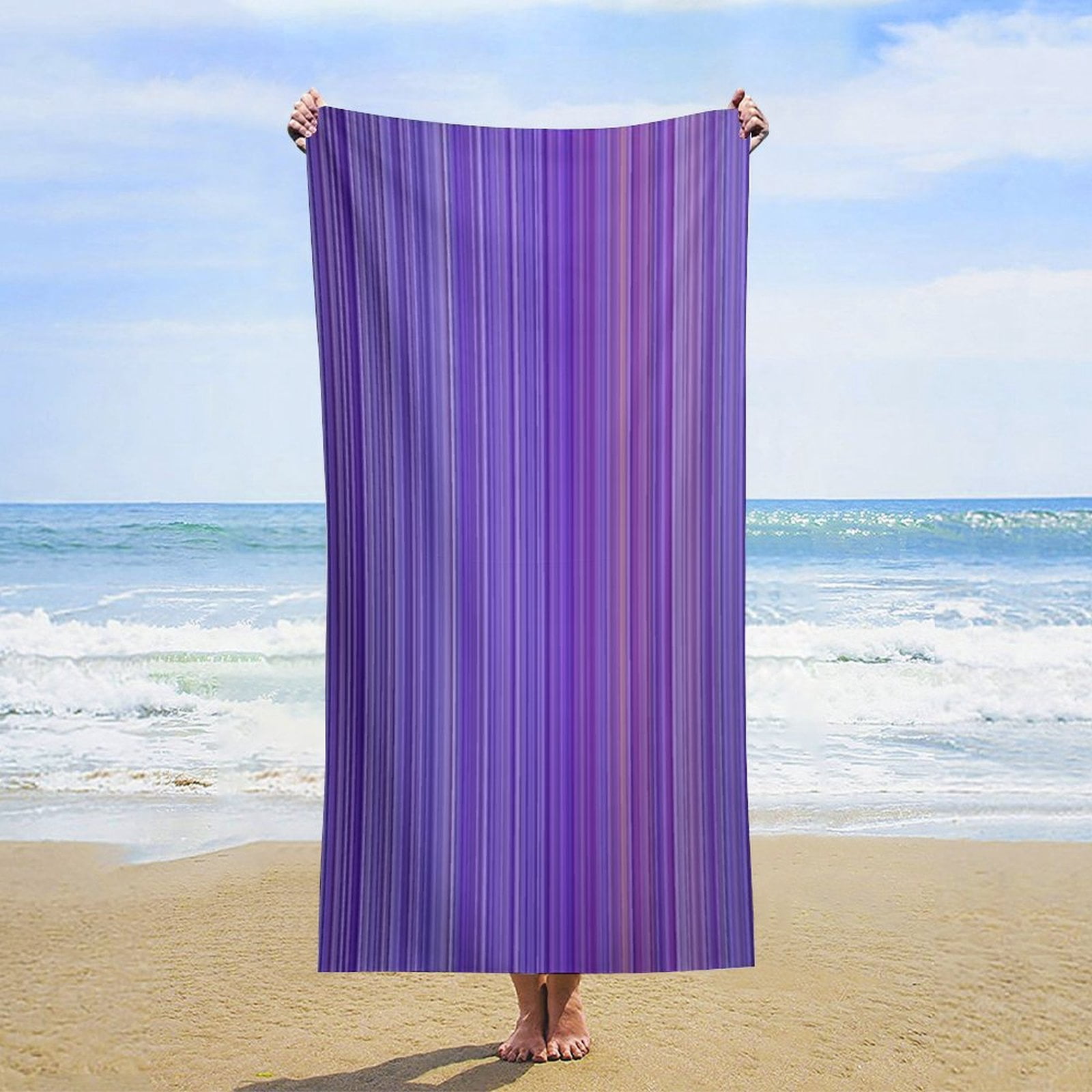 3D Abstract Lines Oversized -Washed Lightweight Quick Dry Beach Towels - 32"x63"
