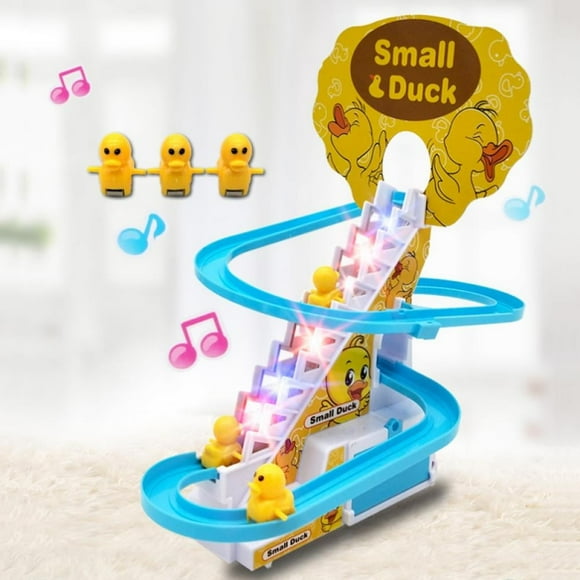 Ducks Roller Coaster Ride On For Toddlers Kids Music Stairs Railcar With Led Flashing Lights,Electric Train Roller Coaster Set Gift For Kids