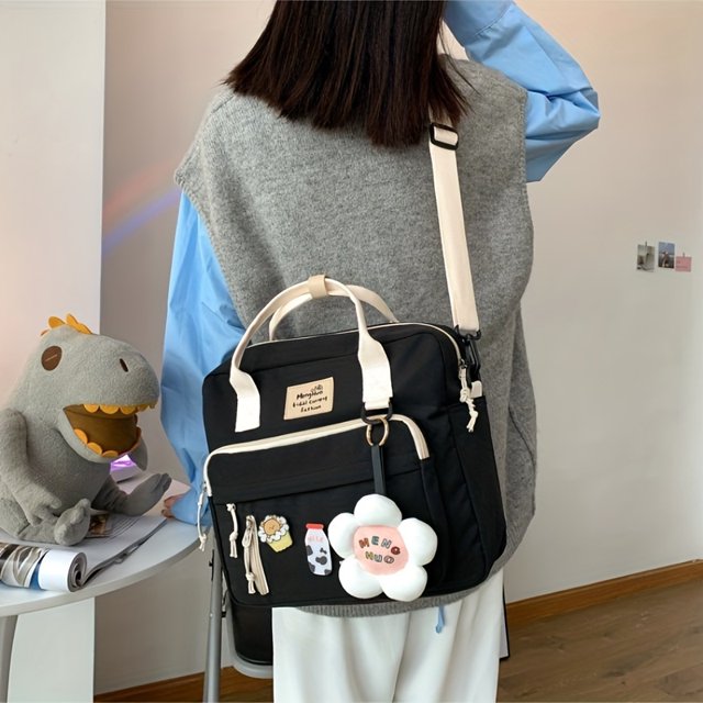 Korean Ins Campus Backpack, New Casual Cute Student Backpack, Multifunctional Shoulder Messenger Handbag